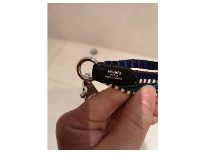 Hermès Hermes Schultergurt Schwarz Blau Grün - Ansicht 2