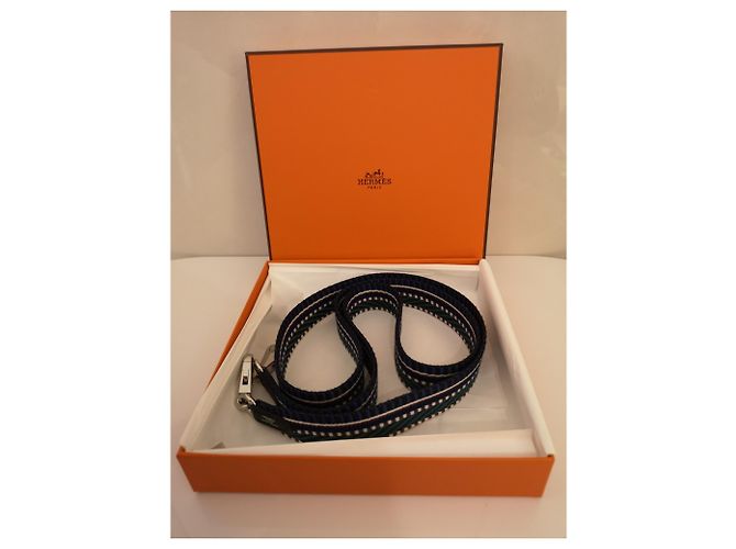 Hermès Hermes Schultergurt Schwarz Blau Grün - Ansicht 4