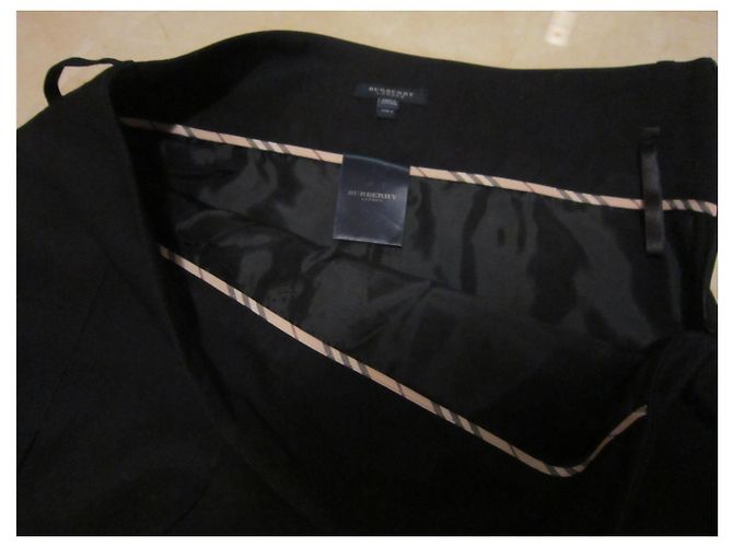 Falda de lana negra Burberry Negro - vista 3