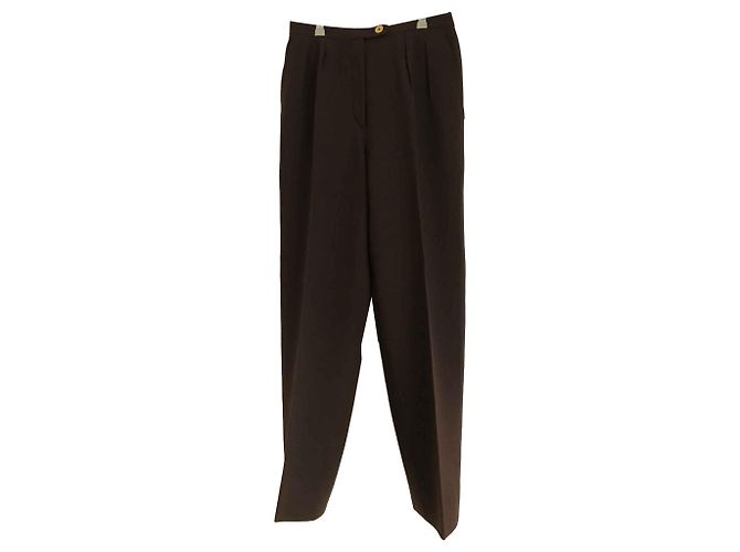 Completo giacca e pantaloni Yves Saint Laurent lana marrone Marrone scuro - vista 3