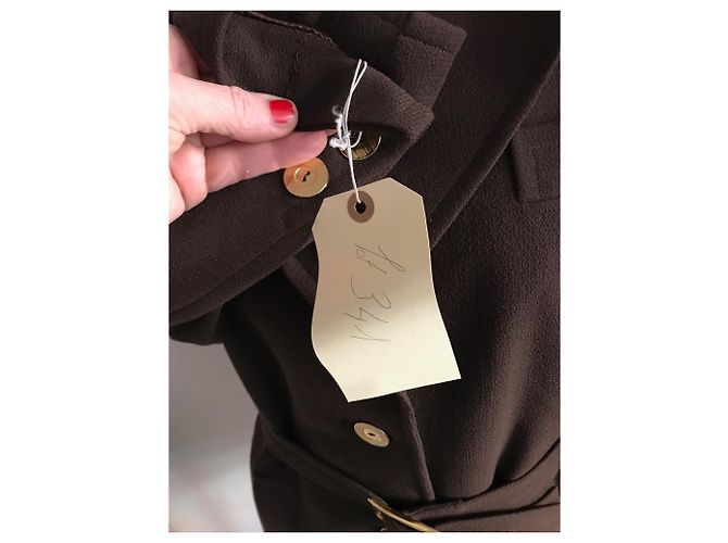 Completo giacca e pantaloni Yves Saint Laurent lana marrone Marrone scuro - vista 4