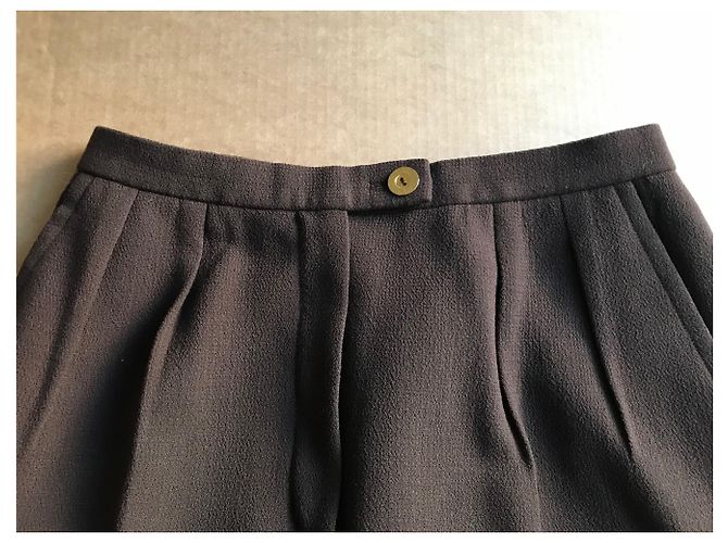Completo giacca e pantaloni Yves Saint Laurent lana marrone Marrone scuro - vista 7