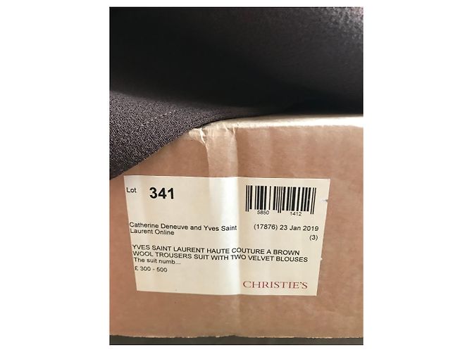 Completo giacca e pantaloni Yves Saint Laurent lana marrone Marrone scuro - vista 9
