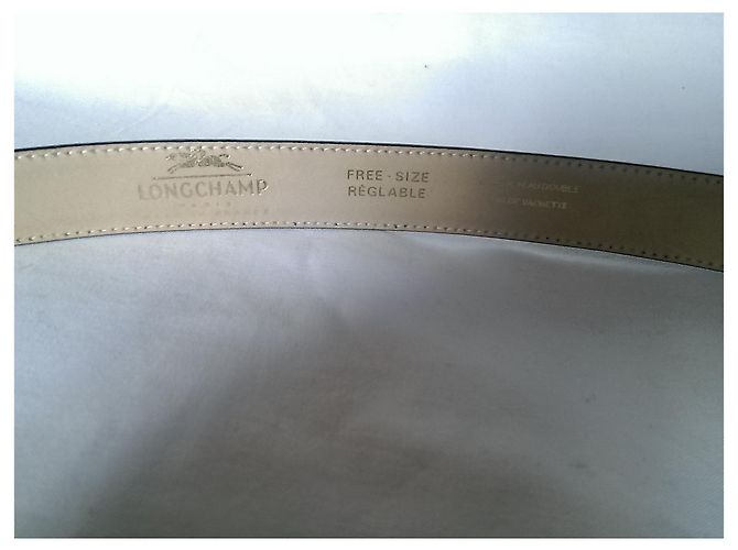 Cinturón Longchamp de cuero negro con hebilla dorada - vista 6