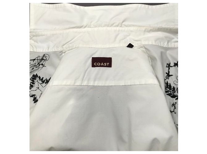 Blusa Coast Branca de Algodão com Bordados Pretos Branco - vista 5