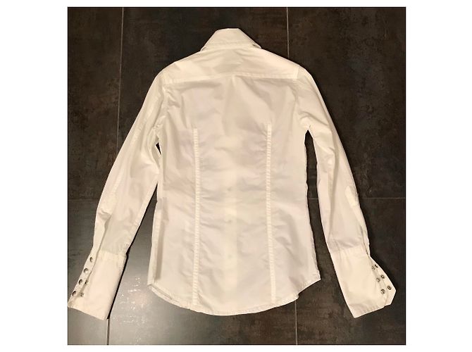 Blusa Coast Branca de Algodão com Bordados Pretos Branco - vista 6