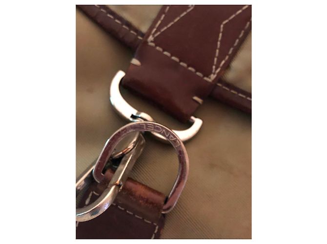 Borsa messenger Lancel beige in tela e pelle - vista 3