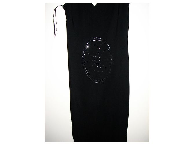 Joseph Asymmetrisches Abendkleid Schwarz Silber - Ansicht 4