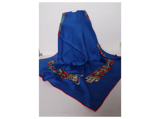 Sciarpa in seta blu Cartier 85x85 - vista 3