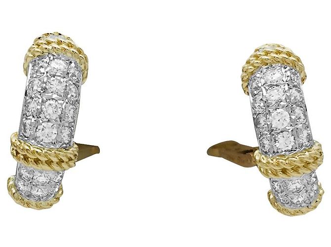 Orecchini "Isaure" di Fred, 2 toni oro e platino, Diamants. - vista 4