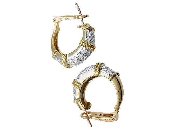 Orecchini "Isaure" di Fred, 2 toni oro e platino, Diamants. - vista 5