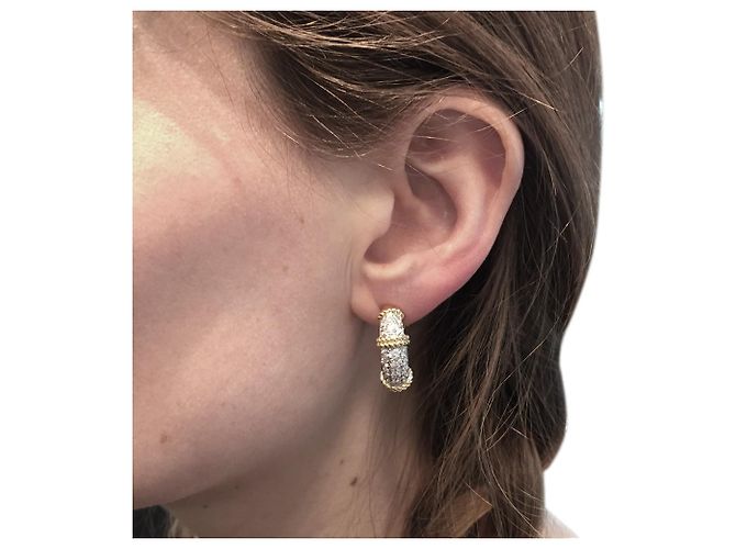 Orecchini "Isaure" di Fred, 2 toni oro e platino, Diamants. - vista 6