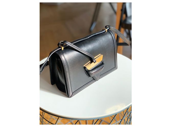 Borsa Loewe Barcelona in pelle nera Nero - vista 3