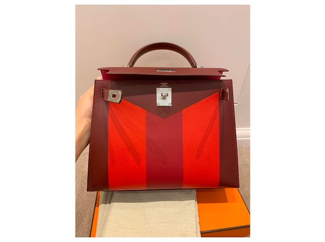 Hermès Kelly Sellier 28 Couro Multicor - vista 4