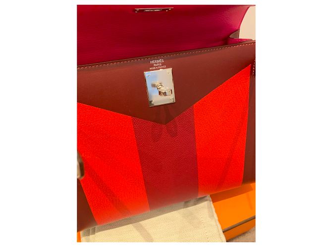 Hermès Kelly Sellier 28 Couro Multicor - vista 6