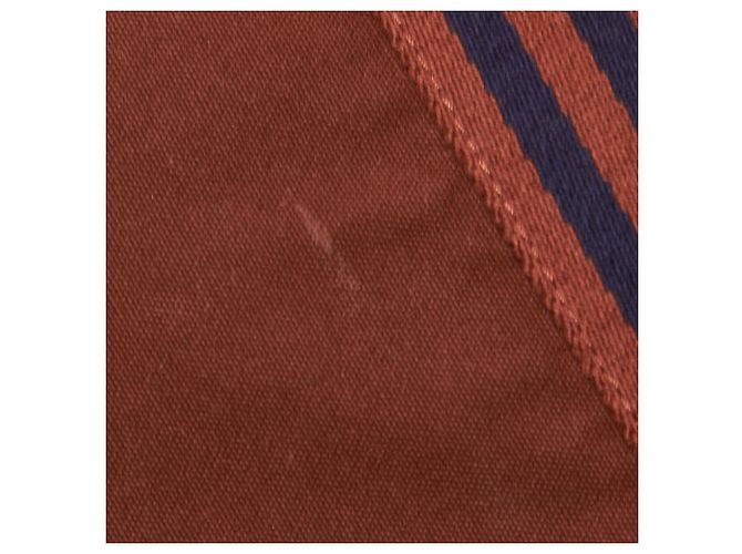 Hermès Canvas Porte-Document Business Bag Marron Bleu Bleu Marine - vue 7