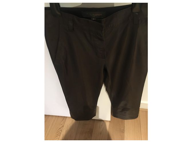 Louis Vuitton Leder Shorts Hose Schokolade - Ansicht 2