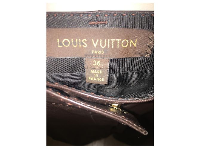 Louis Vuitton Leder Shorts Hose Schokolade - Ansicht 3