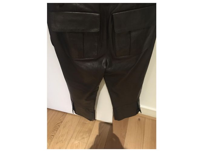 Louis Vuitton Leder Shorts Hose Schokolade - Ansicht 6