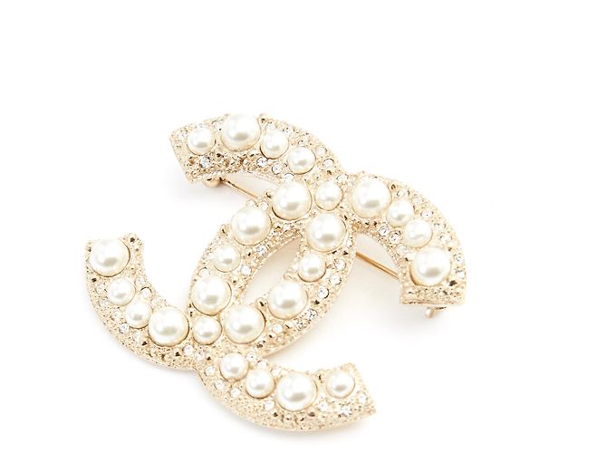 Chanel CC DIAMANTES E PÉROLAS Dourado - vista 2