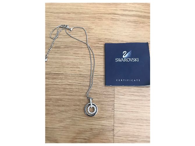 Collana con Pendente Swarovski Argento e Cristallo Grigio - vista 2