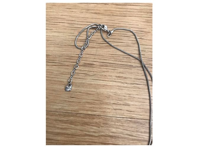 Collana con Pendente Swarovski Argento e Cristallo Grigio - vista 3