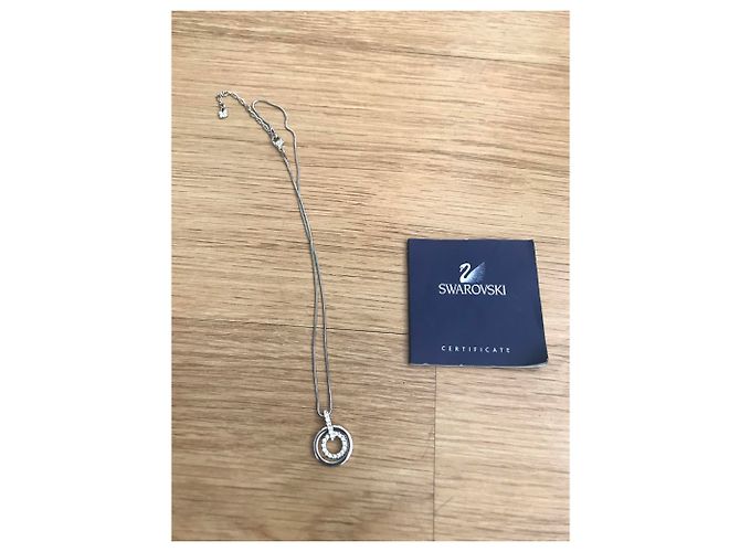 Collana con Pendente Swarovski Argento e Cristallo Grigio - vista 4