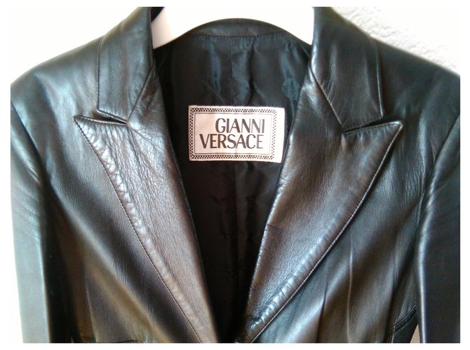 VERSACE Schwarze Lederjacke - Ansicht 3