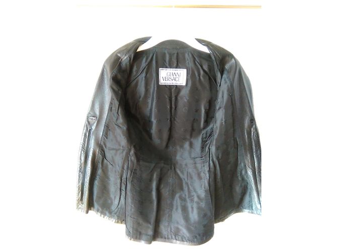 VERSACE Schwarze Lederjacke - Ansicht 4