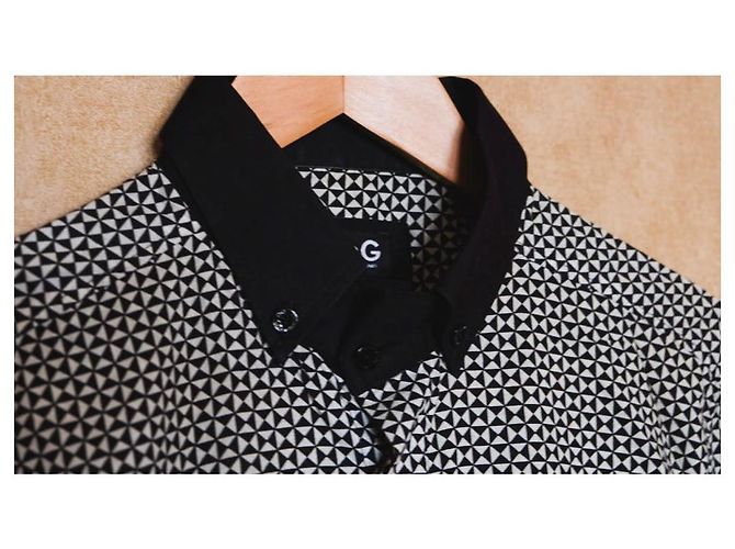 D&G Camisa padrão triangular D & G Preto Branco - vista 4