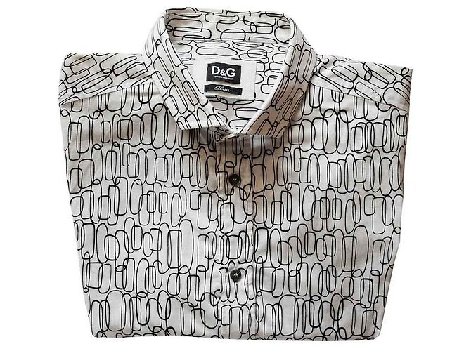 D&G Camicia D & G con disegni arrotondati Bianco - vista 2