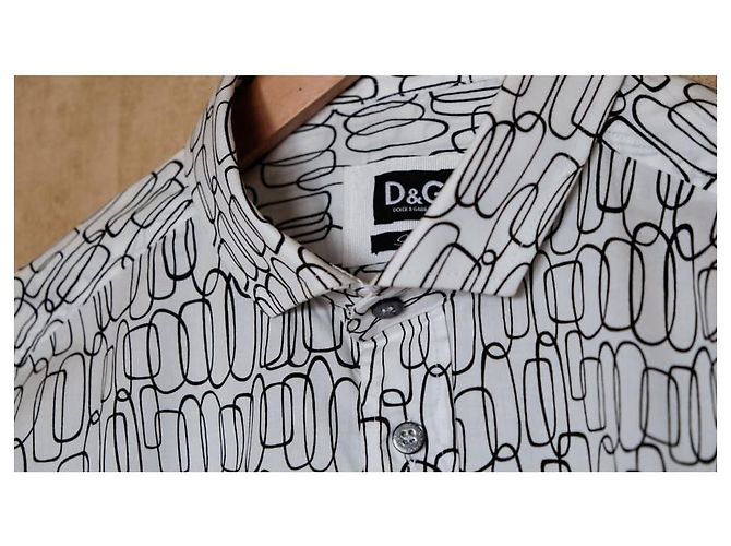 D&G Camicia D & G con disegni arrotondati Bianco - vista 3