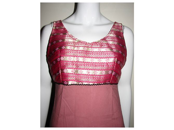 Antik Batik Maxikleid mit Borcade-Oberteil Pink Golden - Ansicht 4