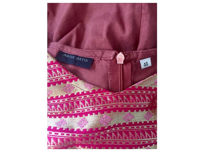 Antik Batik Maxikleid mit Borcade-Oberteil Pink Golden - Ansicht 5
