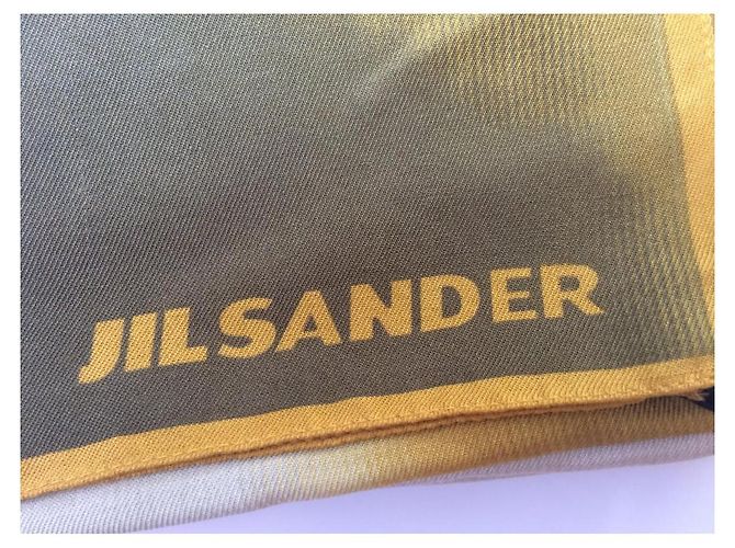 Jil Sander Bufanda de seda, bufanda ligera con logo - vista 3