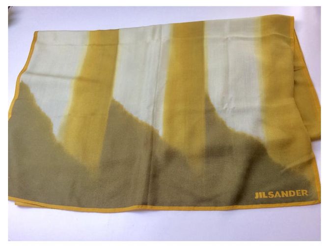 Jil Sander Bufanda de seda, bufanda ligera con logo - vista 4