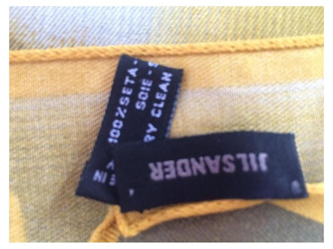 Jil Sander Bufanda de seda, bufanda ligera con logo - vista 5