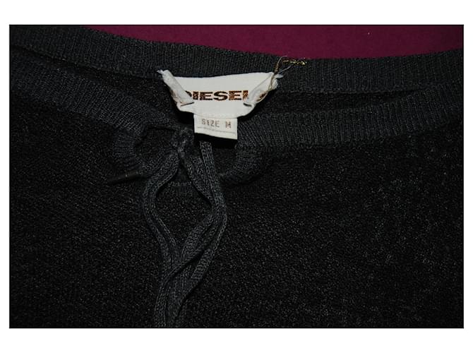 Diesel ärmelloser weiter Pullover schwarz dunkelgrau Anthrazitgrau - Ansicht 4