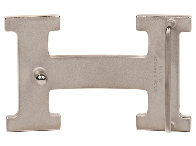 Superb Hermès belt buckle model "Guillochee", new condition! Silvery - view 2