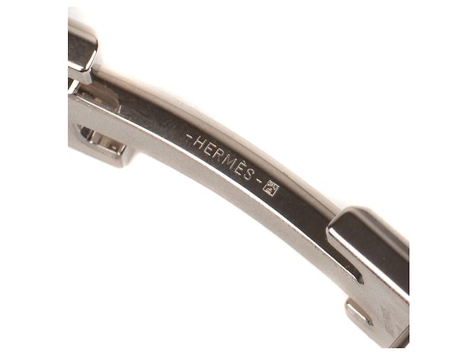 Superb Hermès belt buckle model "Guillochee", new condition! Silvery - view 6