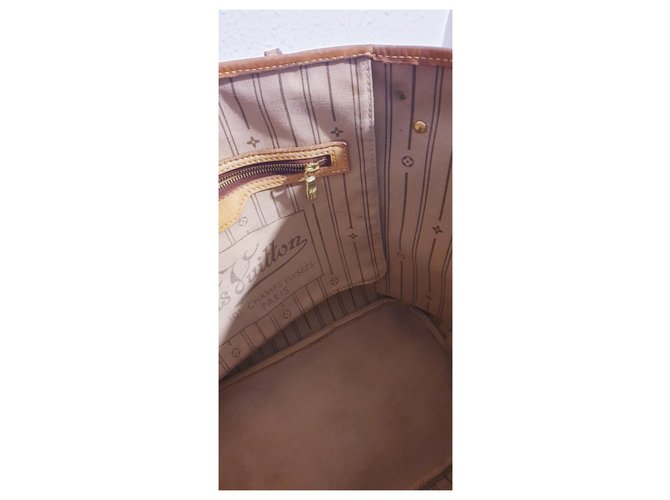 Louis Vuitton Neverfull MM Bag di Vuitton Caramello Marrone scuro - vista 11