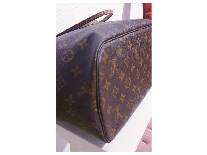 Louis Vuitton Neverfull MM Bag di Vuitton Caramello Marrone scuro - vista 15