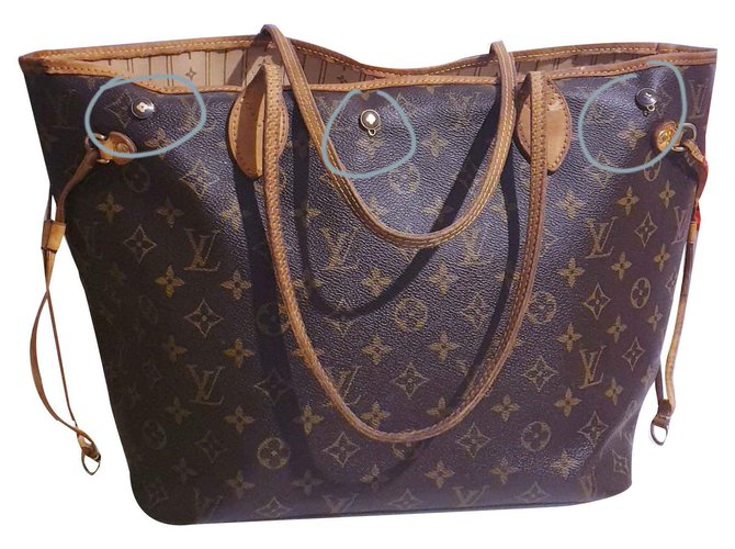 Louis Vuitton Neverfull MM Bag di Vuitton Caramello Marrone scuro - vista 2