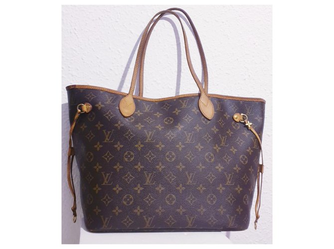 Louis Vuitton Neverfull MM Bag di Vuitton Caramello Marrone scuro - vista 7