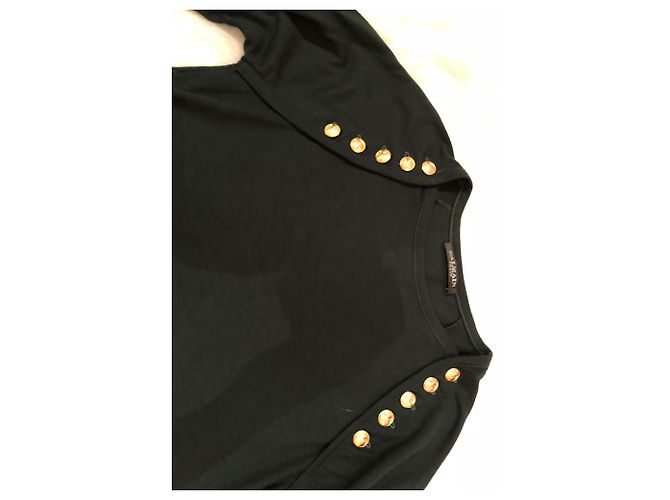Top de manga larga Balmain verde oscuro algodón - vista 3