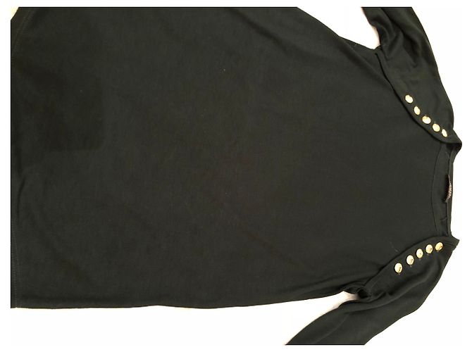 Top de manga larga Balmain verde oscuro algodón - vista 4