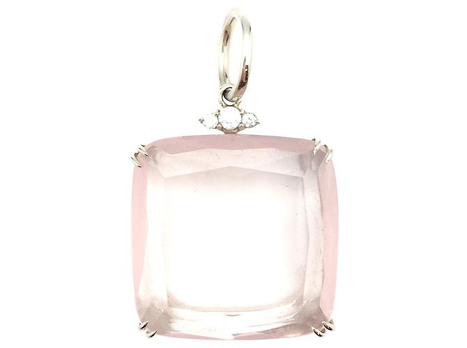 H Stern Durante H.Poppa in oro bianco, diamanti e quarzo rosa. - vista 2