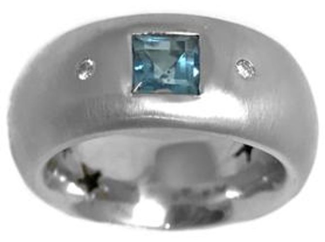 H Stern Anel H.Popa em ouro branco, diamantes, topázio. - vista 2
