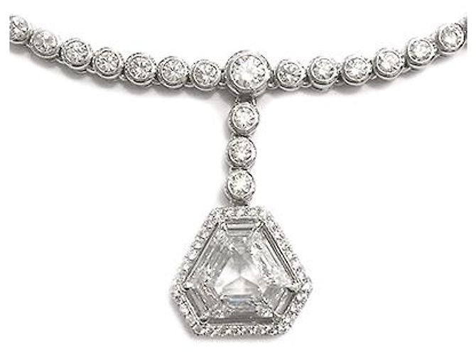 inconnue Collana con cravatta di diamanti. - vista 2