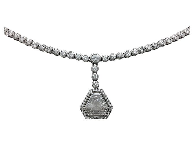 inconnue Collana con cravatta di diamanti. - vista 4